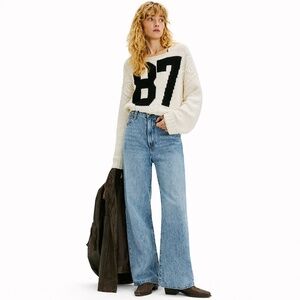 Levi's Ribcage Wide Leg High Rise Jeans 27x32 Far and Wide Light Wash NWT